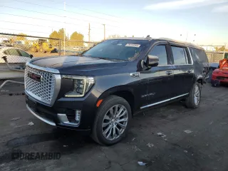 2023 GMC Yukon XL Denali with VIN 1GKS2JKTXPR334143, listed as a Copart auction lot 79772264 with 34,729 mi miles and Salvage Title. Bid and sale history available at carsss.com. Image 1.