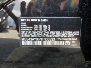 2022 BMW M3 Competition xDrive z VIN WBS43AY06NFN05833, wystawiony jako Copart lot #70430762 z przebiegiem 2480 mil mil oraz . Historia ofert i sprzedaży dostępna na DreamBid. Obrazek 13.