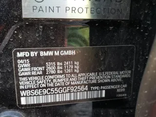 2016 BMW M6 z VIN WBS6E9C55GGF92564, wystawiony jako Copart lot #80727014 z przebiegiem 10 831 mil mil oraz Szkoda całkowita • Salvage title. Historia ofert i sprzedaży dostępna na DreamBid. Obrazek 12.