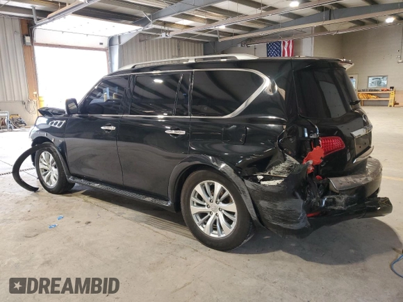 2015 Infiniti QX80 with VIN JN8AZ2NE7F9080402, listed as a Copart auction lot 52141295 with 0 mi miles and Salvage Title. Bid and sale history available at carsss.com. Image 2.