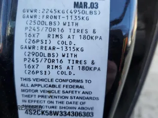 2003 Isuzu Rodeo with VIN 4S2CK58W334306303, listed as a Copart auction lot 83820444 with 180,040 mi miles and Salvage Title. Bid and sale history available at DreamBid. Image 13.