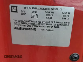 2008 Chevrolet Impala LS with VIN 2G1WB58K089183448, listed as a Copart auction lot 58605805 with 228,509 mi miles and Clean title. Bid and sale history available at DreamBid. Image 12.