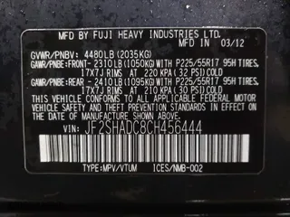 2012 Subaru Forester 2.5X Premium with VIN JF2SHADC8CH456444, listed as a IAAI auction lot 41757315 with 102,815 mi miles. Bid and sale history available at carsss.com. Image 9.