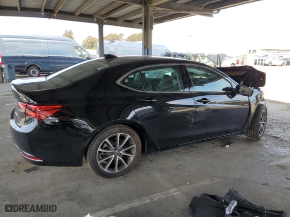 2015 Acura TLX V6 Advance with VIN 19UUB3F74FA010259, listed as a Copart auction lot 48522515 with 0 mi miles and Salvage Title. Bid and sale history available at carsss.com. Image 3.