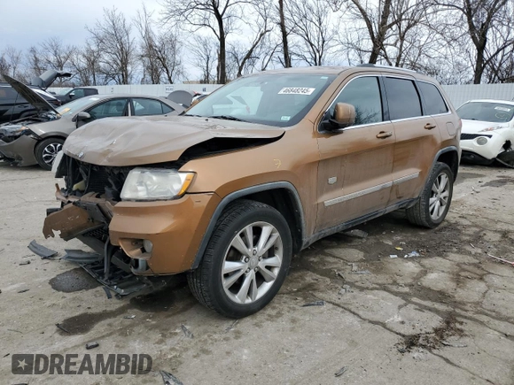 2011 Jeep Grand Cherokee 70th Anniversary with VIN 1J4RR4GG2BC676162, listed as a Copart auction lot 46848245 with 183,760 mi miles and Salvage Title. Bid and sale history available at carsss.com. Image 1.