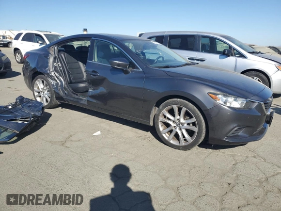 2017 Mazda 6 Touring with VIN JM1GL1V52H1150505, listed as a Copart auction lot 74971294 with 91,524 mi miles and Salvage Title. Bid and sale history available at carsss.com. Image 4.