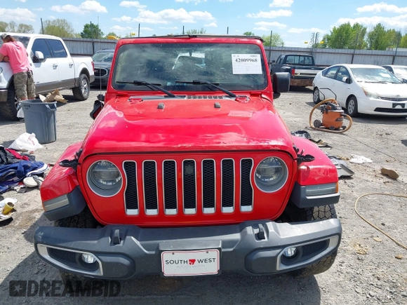 2018 Jeep Wrangler Unlimited Sahara with VIN 1C4HJXEG6JW174359, listed as a IAAI auction lot 42009968 with 79,830 mi miles and . Bid and sale history available at DreamBid. Image 13.