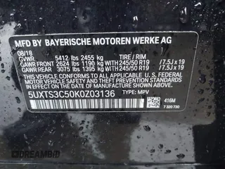 2019 BMW X3 M40i with VIN 5UXTS3C50K0Z03136, listed as a IAAI auction lot 41500283 with 6,213 mi miles and . Bid and sale history available at DreamBid. Image 9.
