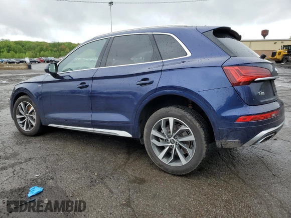 2023 Audi Q5 S line Premium with VIN WA1GAAFYXP2157574, listed as a Copart auction lot 55911315 with 17,830 mi miles and Salvage title. Bid and sale history available at DreamBid. Image 2.