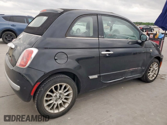 2012 FIAT 500 Lounge with VIN 3C3CFFER3CT370540, listed as a Copart auction lot 53429575 with 104,027 mi miles and Salvage title. Bid and sale history available at DreamBid. Image 3.