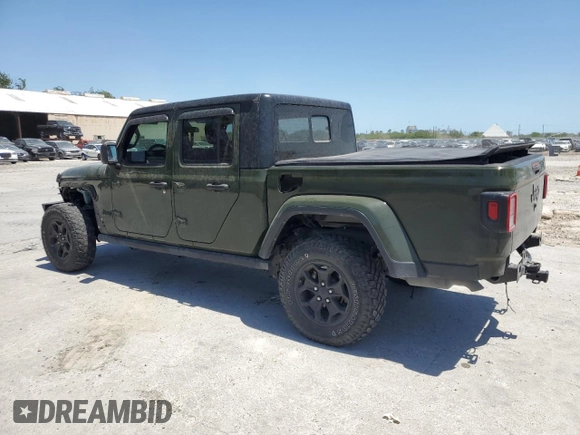 2021 Jeep Gladiator Willys with VIN 1C6HJTAG7ML582820, listed as a Copart auction lot 52418205 with 33,524 mi miles and Salvage Title. Bid and sale history available at carsss.com. Image 2.