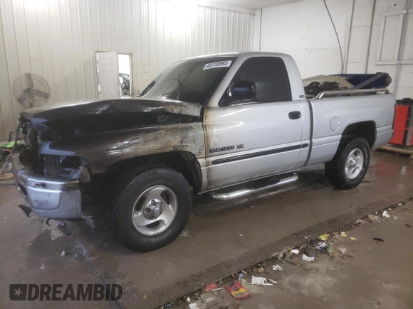 2001 Dodge 1500 with VIN 1B7HC16YX1S142617, listed as a Copart auction lot 45110595 with Not provided miles and Salvage title. Bid and sale history available at DreamBid. Image 1.