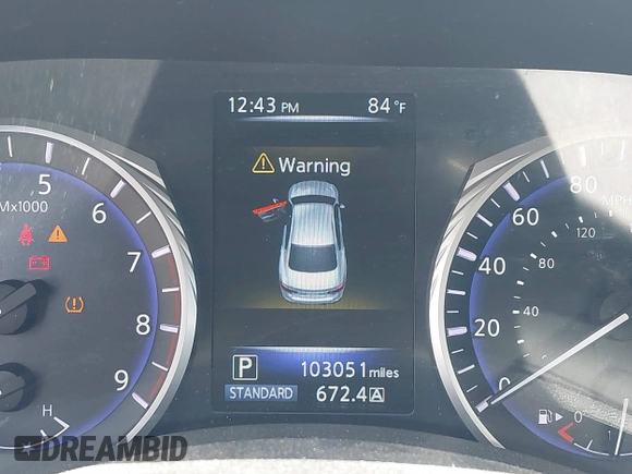 2016 Infiniti Q50 3.0t Premium with VIN JN1EV7AP5GM304586, listed as a IAAI auction lot 41841233 with 103,051 mi miles. Bid and sale history available at carsss.com. Image 16.