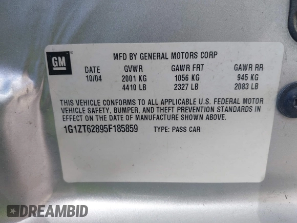2005 Chevrolet Malibu Maxx LS z VIN 1G1ZT62895F185859, wystawiony jako IAAI lot #41819975 z przebiegiem 165 058 mil mil oraz . Historia ofert i sprzedaży dostępna na DreamBid. Obrazek 9.
