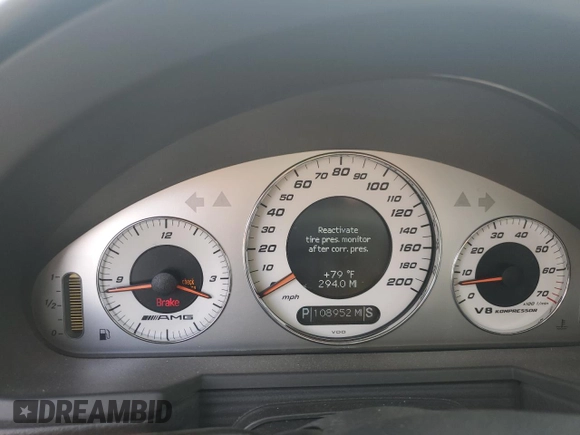 2005 Mercedes-Benz E-Class 5.5L AMG with VIN WDBUF76J15A768563, listed as a Copart auction lot 54874585 with 108,952 mi miles and Salvage Title. Bid and sale history available at carsss.com. Image 10.