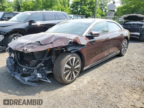 2023 Lucid Air Touring z VIN 50EA1TEA2PA005639, wystawiony jako Copart lot #89248295 z przebiegiem 853 mil mil oraz Szkoda całkowita • Salvage title. Historia ofert i sprzedaży dostępna na DreamBid. Obrazek 1.
