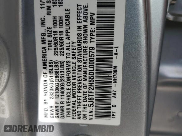 2013 Honda Crosstour EX-L with VIN 5J6TF2H55DL000579, listed as a Copart auction lot 74974854 with 146,666 mi miles and Salvage Title. Bid and sale history available at carsss.com. Image 13.