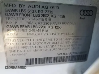 2013 Audi allroad Premium Plus with VIN WA1UFAFL7DA246531, listed as a Copart auction lot 79720564 with 190,492 mi miles and Clean Title. Bid and sale history available at carsss.com. Image 13.