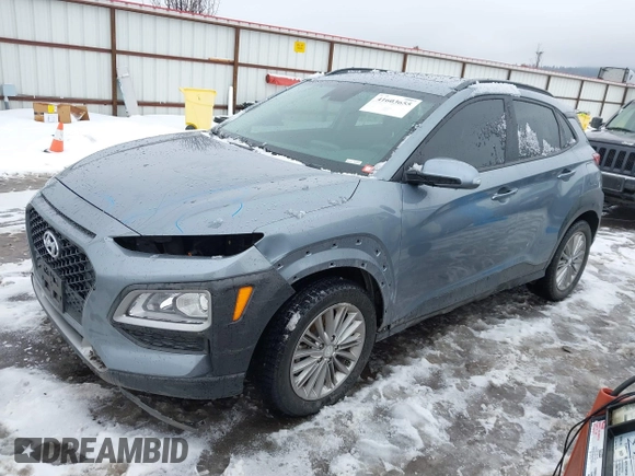 2020 Hyundai Kona SEL Plus with VIN KM8K6CAA1LU557508, listed as a IAAI auction lot 41603655 with 84,257 mi miles and . Bid and sale history available at carsss.com. Image 2.