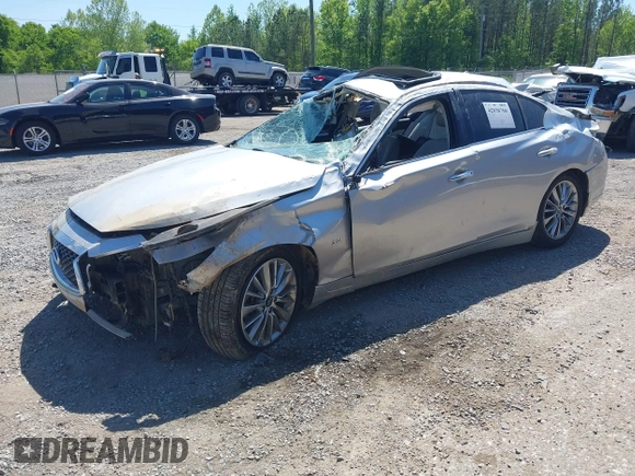 2018 Infiniti Q50 Luxe with VIN JN1EV7AR7JM438928, listed as a IAAI auction lot 42036766 with 125,149 mi miles and . Bid and sale history available at carsss.com. Image 18.