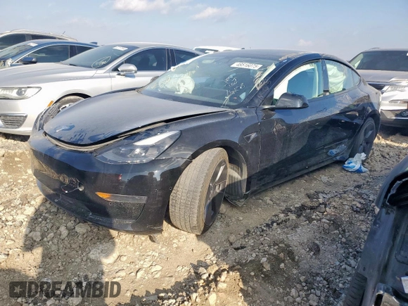 2021 Tesla Model 3 Standard Range Plus with VIN 5YJ3E1EA2MF977007, listed as a Copart auction lot 48516075 with Not Provided miles and Salvage Title. Bid and sale history available at DreamBid. Image 1.