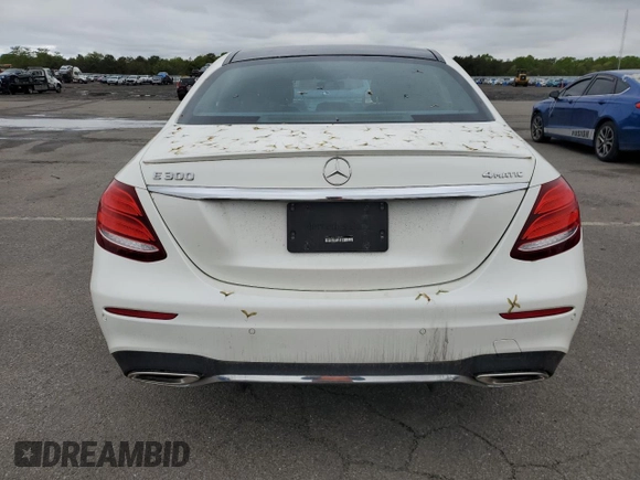 2018 Mercedes-Benz E 300 with VIN WDDZF4KB5JA383656, listed as a Copart auction lot 57108235 with 12,693 mi miles and Salvage title. Bid and sale history available at DreamBid. Image 6.