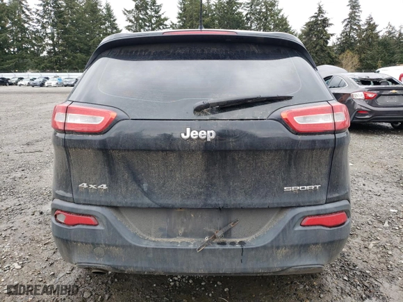 2014 Jeep Cherokee Sport with VIN 1C4PJMAB0EW216163, listed as a Copart auction lot 48493665 with 150,433 mi miles and Salvage Title. Bid and sale history available at carsss.com. Image 6.