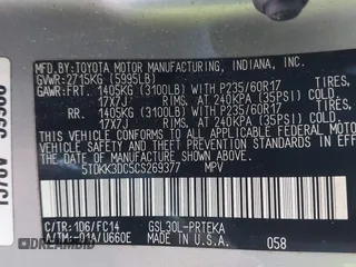 2012 Toyota Sienna LE AAS with VIN 5TDKK3DC5CS269377, listed as a IAAI auction lot 41828866 with 1 mi miles. Bid and sale history available at carsss.com. Image 9.