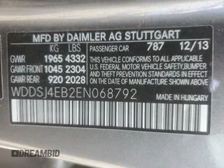 2014 Mercedes-Benz CLA 250 with VIN WDDSJ4EB2EN068792, listed as a Copart auction lot 59684455 with 104,577 mi miles and Salvage title. Bid and sale history available at DreamBid. Image 12.