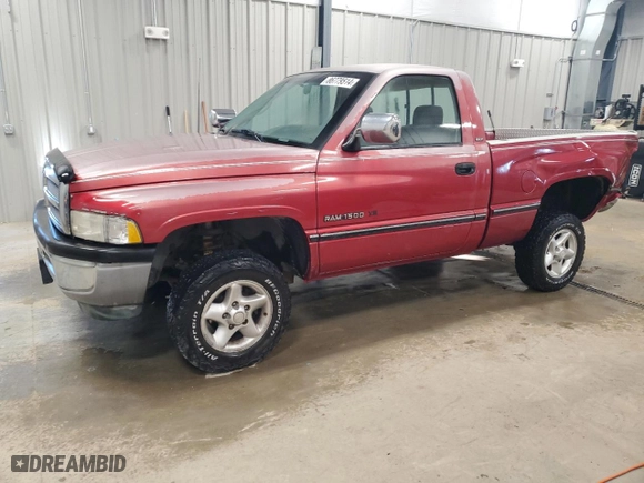 1997 Dodge Ram 1500 with VIN 1B7HF16ZXVS273519, listed as a Copart auction lot 86779514 with 179,337 mi miles and Clean Title. Bid and sale history available at carsss.com. Image 1.