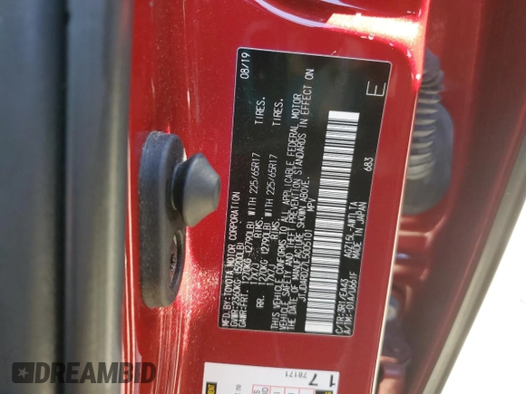2020 Lexus NX 300 z VIN JTJDARDZ7L5005101, wystawiony jako Copart lot #55093005 z przebiegiem 77 568 mil mil oraz Szkoda całkowita • Salvage title. Historia ofert i sprzedaży dostępna na DreamBid. Obrazek 13.