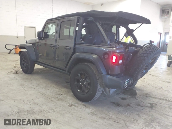 2021 Jeep Wrangler Unlimited Sport S with VIN 1C4HJXDN8MW744768, listed as a IAAI auction lot 41894327 with 47,826 mi miles and . Bid and sale history available at DreamBid. Image 3.