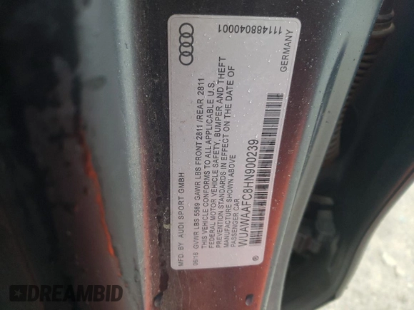 2017 Audi RS 7 Prestige z VIN WUAWAAFC8HN900239, wystawiony jako Copart lot #50072074 z przebiegiem 73 066 mil mil oraz . Historia ofert i sprzedaży dostępna na DreamBid. Obrazek 13.