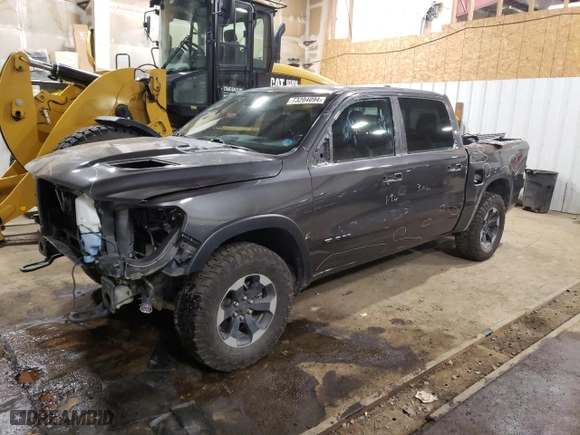 2019 Ram 1500 Rebel with VIN 1C6SRFLT1KN646037, listed as a Copart auction lot 73204094 with 74,338 mi miles and Salvage Title. Bid and sale history available at carsss.com. Image 1.