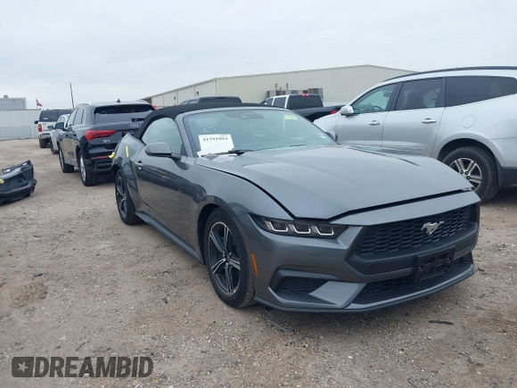 2025 Ford Mustang EcoBoost with VIN 1FAGP8UH9S5104992, listed as a IAAI auction lot 41591004 with 470 mi miles. Bid and sale history available at carsss.com. Image 1.
