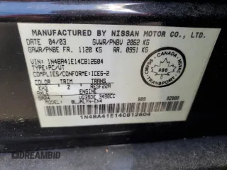 2004 Nissan Maxima SE with VIN 1N4BA41E14C812604, listed as a Copart auction lot 58680314 with 279,799 mi miles and Salvage Title. Bid and sale history available at carsss.com. Image 12.