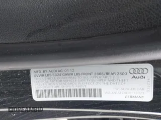 2012 Audi A7 Prestige with VIN WAU2GAFC5CN113023, listed as a IAAI auction lot 41741612 with Not provided miles and . Bid and sale history available at DreamBid. Image 9.