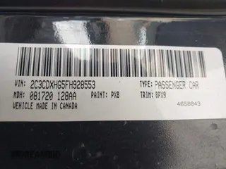 2015 Dodge Charger SXT with VIN 2C3CDXHG5FH928553, listed as a IAAI auction lot 42279342 with 129,402 mi miles and . Bid and sale history available at DreamBid. Image 9.