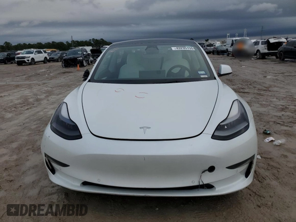 2022 Tesla Model 3 Long Range with VIN 5YJ3E1EB9NF167318, listed as a Copart auction lot 43235155 with 54,167 mi miles and Salvage Title. Bid and sale history available at carsss.com. Image 5.