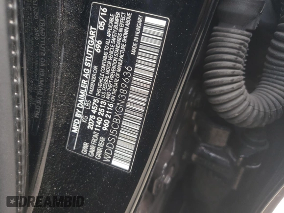 2016 Mercedes-Benz CLA 45 AMG with VIN WDDSJ5CBXGN389636, listed as a Copart auction lot 69937004 with 126,343 mi miles and Salvage Title. Bid and sale history available at DreamBid. Image 12.