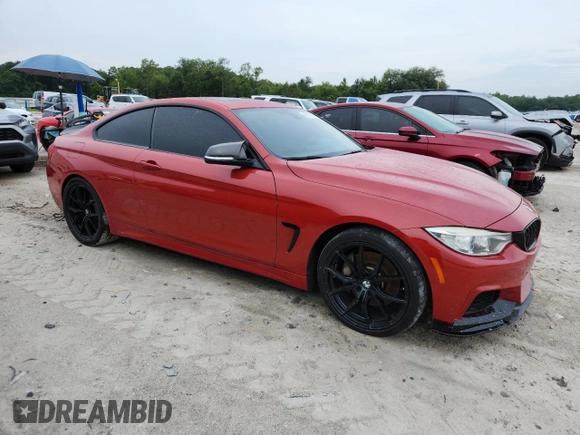 2015 BMW 4 Series 435i with VIN WBA3R1C52FK193827, listed as a Copart auction lot 64019715 with 111,582 mi miles and Salvage title. Bid and sale history available at DreamBid. Image 4.