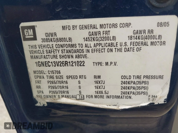 2006 Chevrolet Tahoe LS with VIN 1GNEC13V26R121022, listed as a IAAI auction lot 41714023 with 293,858 mi miles. Bid and sale history available at carsss.com. Image 9.
