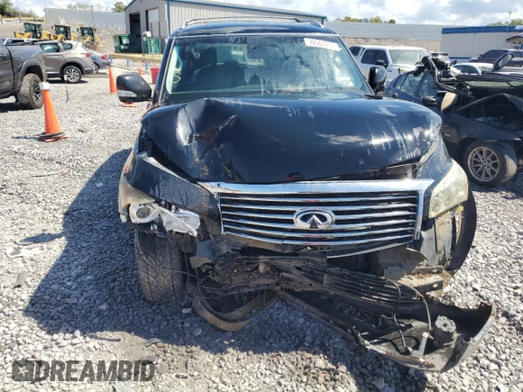 2011 Infiniti QX56 7-passenger with VIN JN8AZ2NE7B9006858, listed as a Copart auction lot 72564294 with 207,325 mi miles and Salvage Title. Bid and sale history available at carsss.com. Image 5.