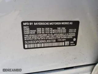 2022 BMW X3 M40i with VIN 5UX83DP08N9J69708, listed as a Copart auction lot 48850515 with 0 mi miles and Salvage Title. Bid and sale history available at carsss.com. Image 13.