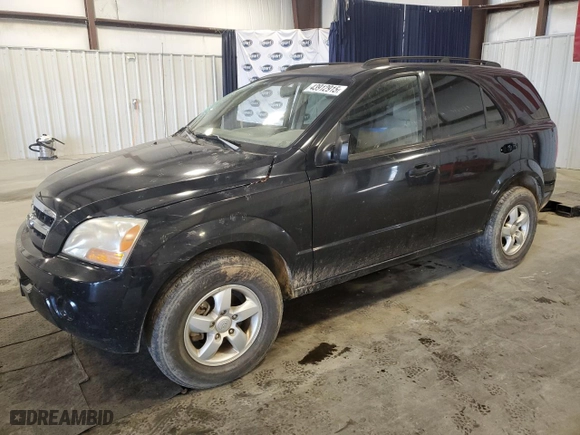 2009 Kia Sorento LX with VIN KNDJD735995871407, listed as a Copart auction lot 43912915 with 186,056 mi miles and Salvage Title. Bid and sale history available at carsss.com. Image 1.