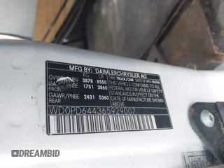 2006 Dodge Sprinter with VIN WD0PD644365929007, listed as a IAAI auction lot 41605041 with 221,956 mi miles and . Bid and sale history available at DreamBid. Image 9.