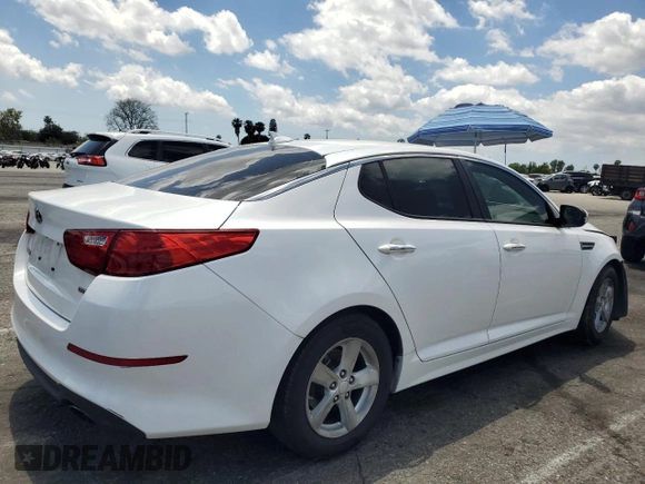2015 Kia Optima LX with VIN KNAGM4A70F5605196, listed as a Copart auction lot 56984125 with 150,500 mi miles and Clean Title. Bid and sale history available at DreamBid. Image 3.