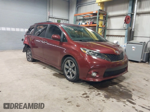 2017 Toyota Sienna SE with VIN 5TDXZ3DC7HS859864, listed as a IAAI auction lot 41394966 with 82,823 mi miles and . Bid and sale history available at DreamBid. Image 1.