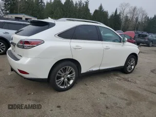 2013 Lexus RX 450h with VIN JTJBC1BAXD2066560, listed as a Copart auction lot 48075345 with 89,011 mi miles and Salvage Title. Bid and sale history available at DreamBid. Image 3.
