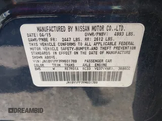 2015 Infiniti Q70 with VIN JN1BY1PP7FM601789, listed as a IAAI auction lot 41782519 with 140,158 mi miles and . Bid and sale history available at DreamBid. Image 9.